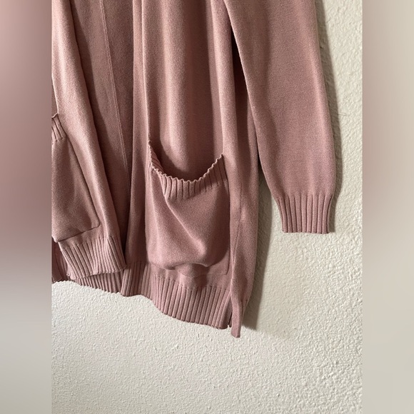 Splendid Cashmere Blend Open Front Cardigan Womens S Soft Loopknit Hooded Pocket - Picture 4 of 11